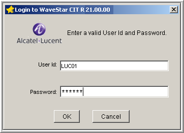 WaveStar® CIT login window